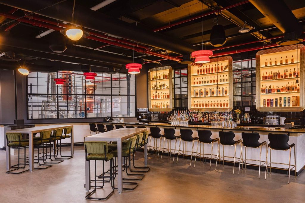 The full 3,000-square-foot Jaywalker bar and distillery event space, Bushwick, Brooklyn
